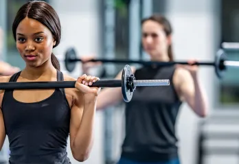 Woman lifting weights 