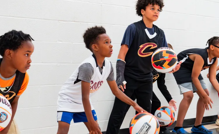 Boys Playing Basketball