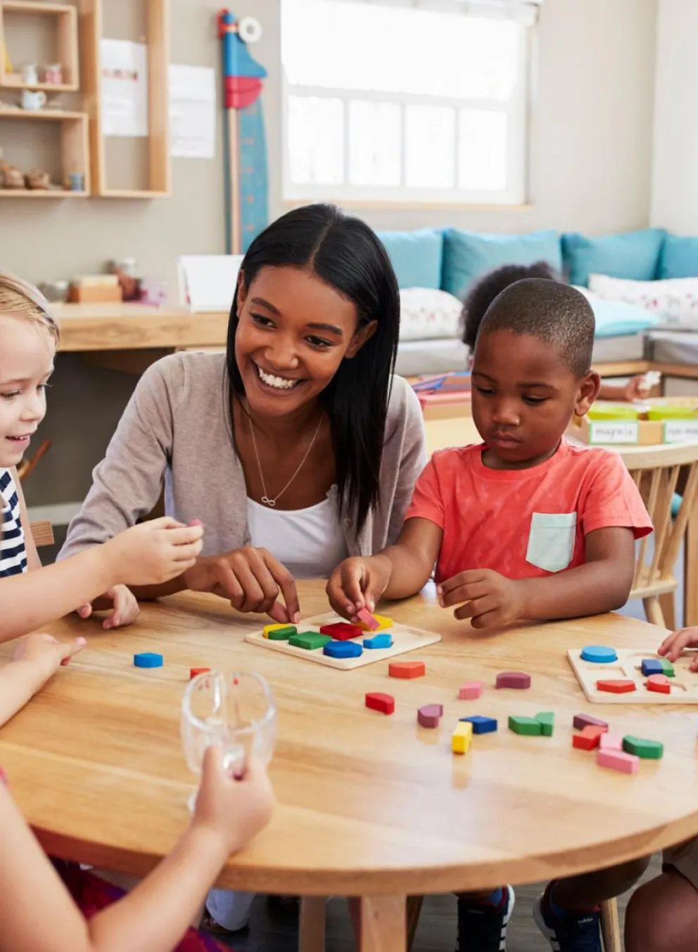 teacher with kids